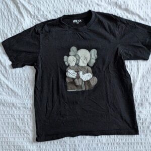 Uniqlo Black Short Sleeve Tee with Kaws Graphic